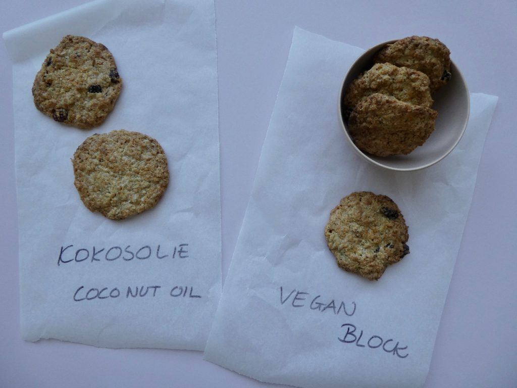 cookies med kokos sammenligning mellem kokosolie og vegan block